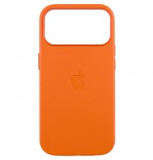 Шкіряний чохол Leather Case (AAA) with MagSafe and Animation для Apple iPhone 17 Pro (6.3") Orange