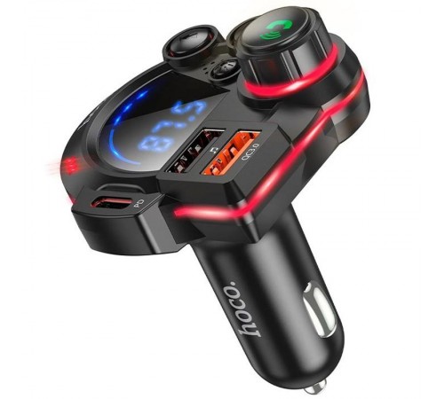 АЗП FM модулятор Hoco DFM01 Legend 20W+QC3.0 (2USB-A/1C) Black