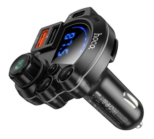 АЗП FM модулятор Hoco DFM01 Legend 20W+QC3.0 (2USB-A/1C) Black