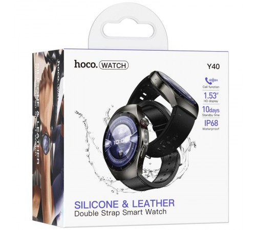 Смарт-годинник Hoco Y40 Smart sports watch (call version) Black