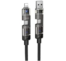 Дата кабель Hoco U151 Goldsmith 4in1 Type-C to USB/Type-C to Lightning 240W (1.2m) Black