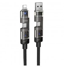 Дата кабель Hoco U151 Goldsmith 4in1 Type-C to USB/Type-C to Lightning 240W (1.2m) Black