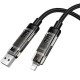 Дата кабель Hoco U151 Goldsmith 4in1 Type-C to USB/Type-C to Lightning 240W (1.2m) Black