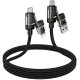 Дата кабель Hoco U151 Goldsmith 4in1 Type-C to USB/Type-C to Lightning 240W (1.2m) Black
