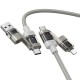 Дата кабель Hoco U151 Goldsmith 4in1 Type-C to USB/Type-C to Lightning 240W (1.2m) Gray