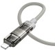 Дата кабель Hoco U151 Goldsmith 4in1 Type-C to USB/Type-C to Lightning 240W (1.2m) Gray