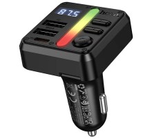 АЗП FM модулятор Hoco E89 Libre 45W (1USB-A/1C) Black