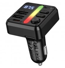 АЗП FM модулятор Hoco E89 Libre 45W (1USB-A/1C) Black