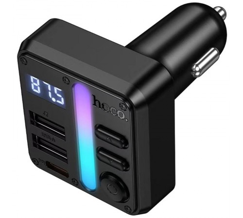 АЗП FM модулятор Hoco E89 Libre 45W (1USB-A/1C) Black
