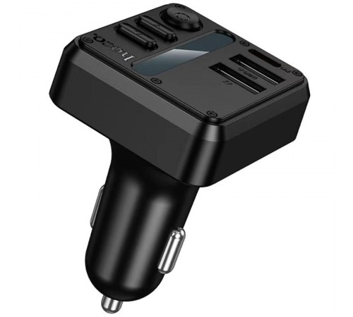АЗП FM модулятор Hoco E89 Libre 45W (1USB-A/1C) Black