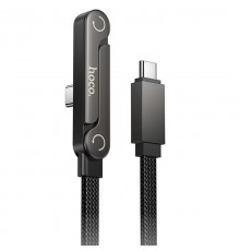 Дата кабель Hoco U150 Exquisite side plug and stand Type-C to Type-C 60W (1.2m) Black
