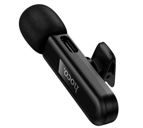 Петличний бездротовий мікрофон Hoco L20B Fair 3in1 (Lightning/Type-C/3.5) Black