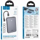 Портативний ЗП Power Bank Hoco J170 Starlight 22.5W+PD20W with cable 10000 mAh Metal gray