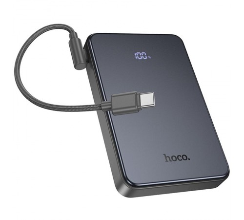Портативний ЗП Power Bank Hoco J170 Starlight 22.5W+PD20W with cable 10000 mAh Metal gray