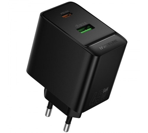 МЗП Borofone BAS16A Erudite PD45W+QC3.0 (1USB-A/1C) Black