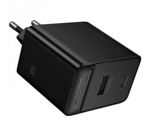 МЗП Borofone BAS16A Erudite PD45W+QC3.0 (1USB-A/1C) Black
