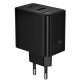МЗП Borofone BAS16A Erudite PD45W+QC3.0 (1USB-A/1C) Black