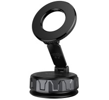 Автотримач Borofone BH140 Gloria Vacuum Suction Magnetic (center console) Black / Metal gray