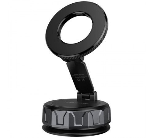Автотримач Borofone BH140 Gloria Vacuum Suction Magnetic (center console) Black / Metal gray