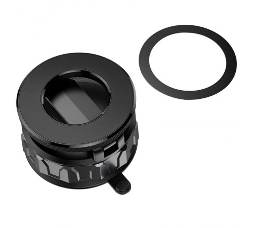 Автотримач Borofone BH140 Gloria Vacuum Suction Magnetic (center console) Black / Metal gray