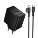 МЗП Borofone BAS16A Erudite PD45W+QC3.0 (1USB-A/1C) + кабель Type-C to Type-C Black