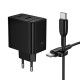 МЗП Borofone BAS16A Erudite PD45W+QC3.0 (1USB-A/1C) + кабель Type-C to Type-C Black