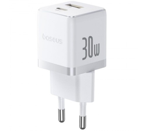 МЗП Baseus Palm Fast Charger 30W (1USB-A/1C) (P1011160A) Moon White