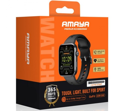 Смарт-годинник Amaya ASW-G60 Smart sports watch (call version) Black
