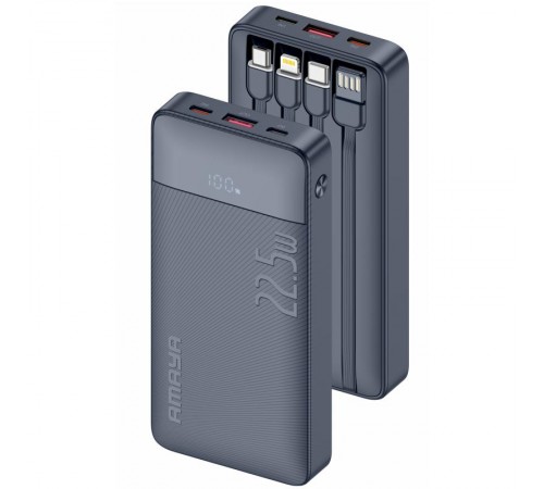 Портативний ЗП Power Bank Amaya F129 22.5W with cable 10000 mAh Black