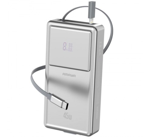 Портативний ЗП Power Bank Amaya APB-F231 45W with display and cable 20000 mAh Silver
