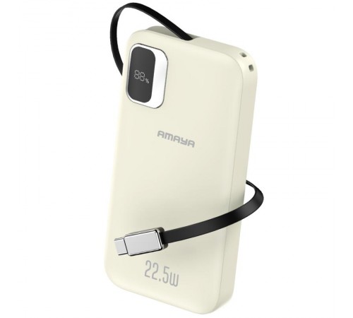 Портативний ЗП Power Bank Amaya F131 22.5W with display and cable 10000 mAh Biege