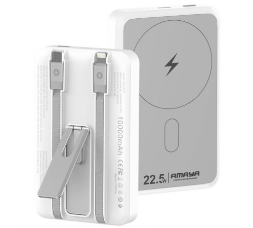 Портативний ЗП Power Bank Amaya XN-T181 15W+PD22.5W with cable 10000 mAh White