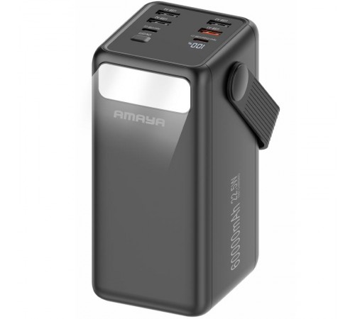 Портативний ЗП Power Bank Amaya APB-60 22.5W flashlight with cable 60000 mAh Black