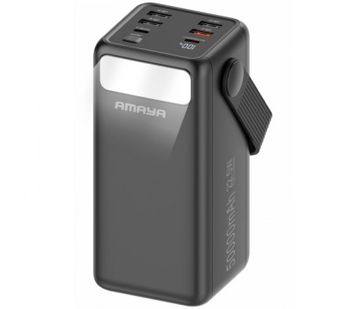 Портативний ЗП Power Bank Amaya APB-50 22.5W flashlight with cable 50000 mAh Black