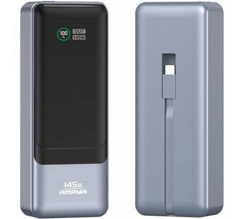 Портативний ЗП Power Bank Amaya FD23 145W with display and cable 20000 mAh Gray