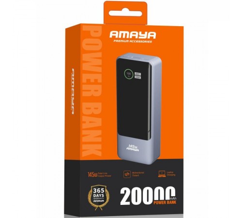 Портативний ЗП Power Bank Amaya FD23 145W with display and cable 20000 mAh Gray