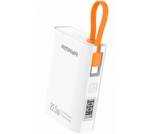 Портативний ЗП Power Bank Amaya FD50 22.5W with display and cable 10000 mAh White