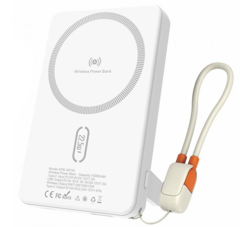 Портативний ЗП Power Bank Amaya WF54 15W+PD22.5W з БЗП 10000 mAh White