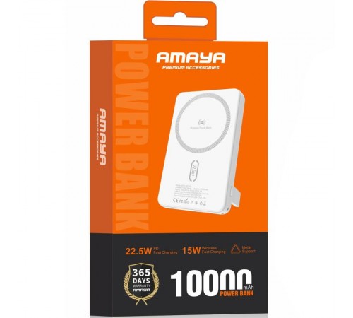 Портативний ЗП Power Bank Amaya WF54 15W+PD22.5W з БЗП 10000 mAh White