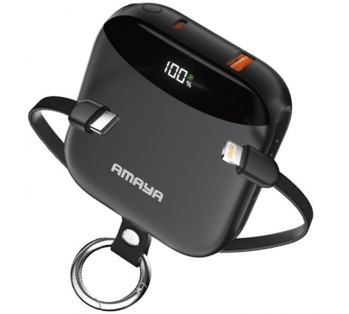 Портативний ЗП Power Bank Amaya F150 22.5W with display and cable 10000 mAh Black