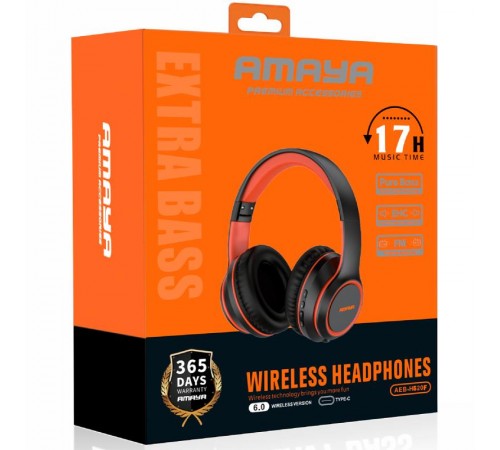 Накладні бездротові навушники Amaya H520F with audio recording Black