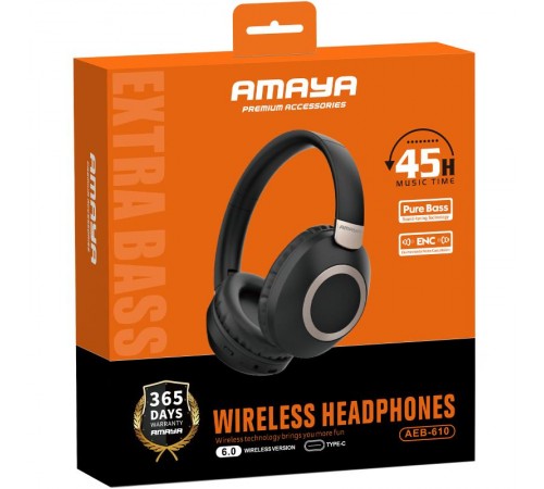 Накладні бездротові навушники Amaya AEB-610 ENC Black