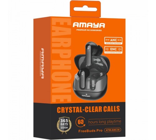Бездротові TWS навушники Amaya ANC38 ANC+ENC Black