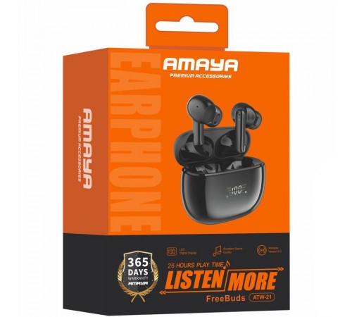 Бездротові TWS навушники Amaya ATW-21 Black