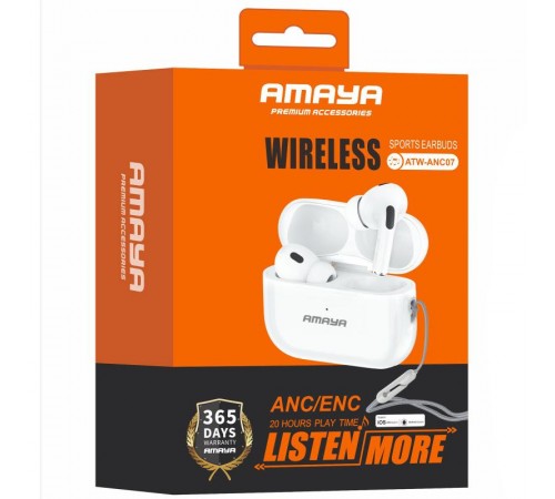 Бездротові TWS навушники Amaya ANC07 ANC+ENC White