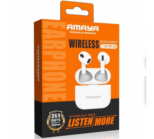 Бездротові TWS навушники Amaya ATW-04 White