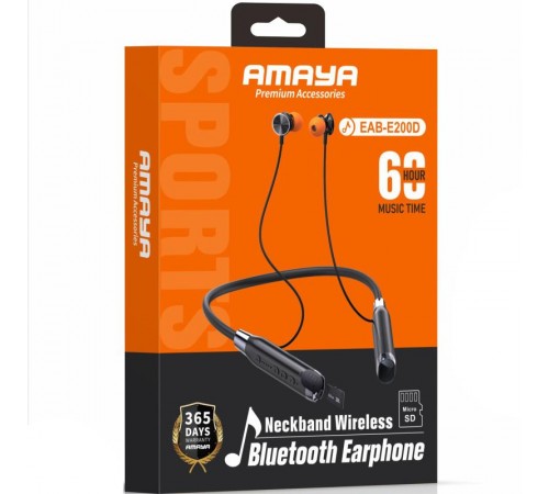 Bluetooth Навушники Amaya EAB-E200D Sports headphones Black