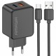 МЗП Amaya E113UC PD25W+QC3.0 (1USB-A/1C) + кабель USB to Type-C Black