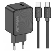 МЗП Amaya E112CC PD25W (1USB-C) + кабель Type-C to Type-C Black