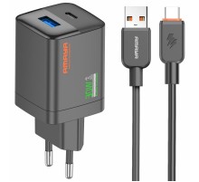 МЗП Amaya E81S PD30W+QC3.0 (1USB-A/1C) + кабель USB to Type-C Black